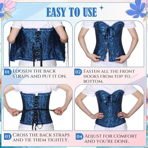 2 Pcs Corset Tops & Headband Lace Push up Bodysuit for Women Halloween Costume Cosplay Party in Saudi Arabia