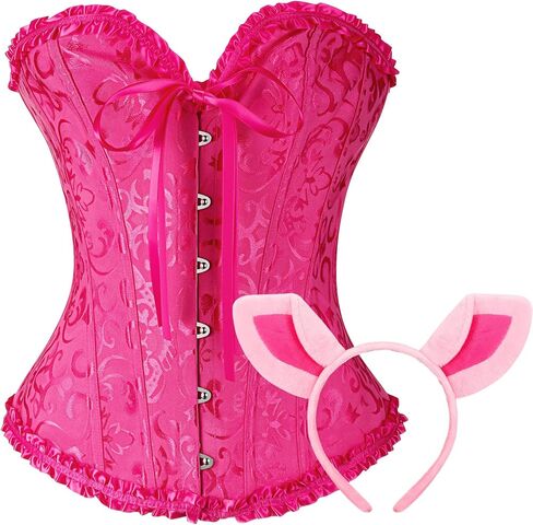 2 Pcs Corset Tops & Headband Lace Push up Bodysuit for Women Halloween Costume Cosplay Party in Saudi Arabia