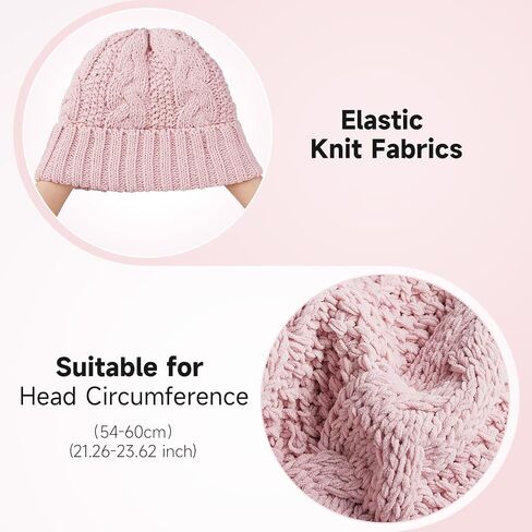 Women Winter Beanie Hat: Fleece Lined Warm Knit Skull Cap Thermal Stocking Cap for Cold Weather Snow Ski in Kuwait