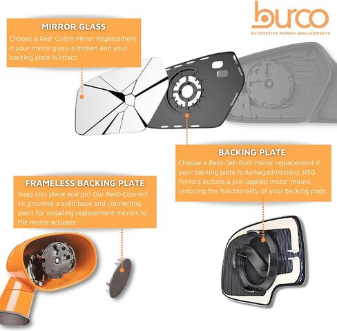 Burco 5387 زجاج مرآة بديل لجانب الركاب المحدب لسيارة Ford TAURUS 2009-2014 in Saudi Arabia