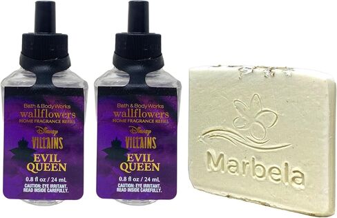 Bath & Body Works Disney Villains Collection Evil Queen 2 Pack Home Fragrance Refills Bulbs with a Natural Oats Sample Soap in Saudi Arabia