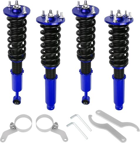 BHB Adjustable Coilovers Compatible with Honda Accord 2003-2007 Coil Spring Absorber Struts Suspension Lowering Kit Red in Kuwait