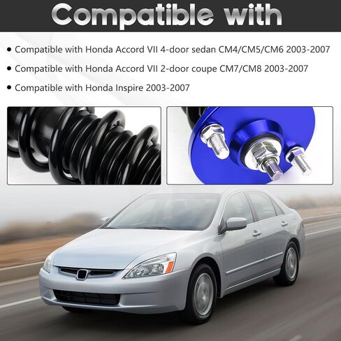 BHB Adjustable Coilovers Compatible with Honda Accord 2003-2007 Coil Spring Absorber Struts Suspension Lowering Kit Red in Kuwait