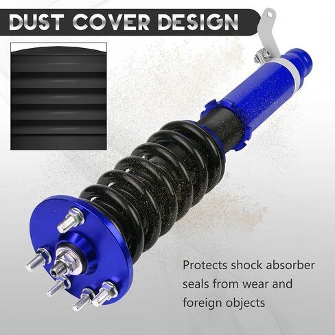 BHB Adjustable Coilovers Compatible with Honda Accord 2003-2007 Coil Spring Absorber Struts Suspension Lowering Kit Red in Kuwait