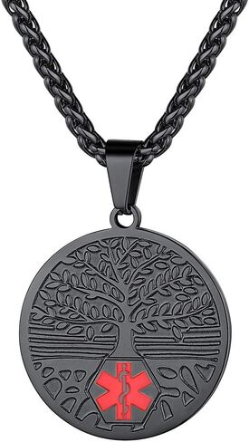 Supcare Medical Alert Necklace for Men Women, Stainless Steel Engraved Medical Emergency Pendant,Customized Medical ID Jewelry(16 Types) in Saudi Arabia