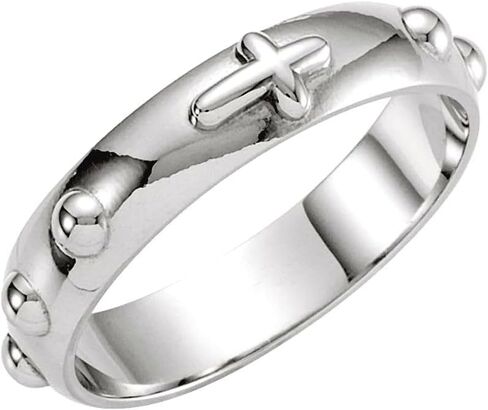 JewelryWeb خاتم مسبحة مصقول من الفضة الإسترليني عيار 925 من JewelryWeb للنساء in Saudi Arabia