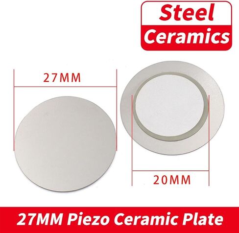 10Pcs Piezoelectric Piezo Ceramic Wafer Plate Buzzer Loudspeaker Iron Steel Diameter 12 20 27 35 50 MM(10PCS 12MM Iron) in Saudi Arabia