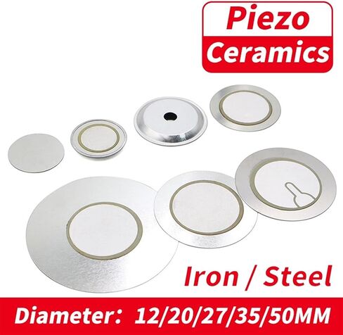 10Pcs Piezoelectric Piezo Ceramic Wafer Plate Buzzer Loudspeaker Iron Steel Diameter 12 20 27 35 50 MM(10PCS 12MM Iron) in Saudi Arabia