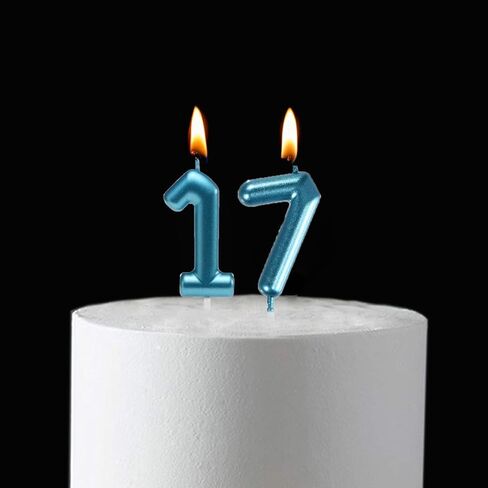 2.35 Inch Pink 17 & 71 Birthday Candles, Number 17th Cake Topper for Boys Girls Birthday Party Decorations Theme Party in Saudi Arabia