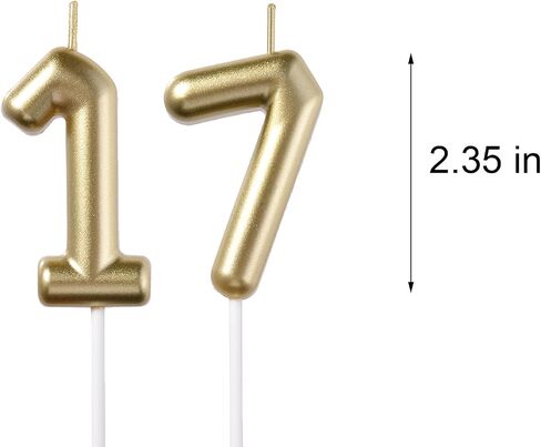 شموع عيد ميلاد وردية مقاس 2.35 بوصة مقاس 17 و71، عدد 17 من شموع الكيك للأولاد والبنات وحفلات أعياد الميلاد والحفلات ذات الطابع الشخصي in Kuwait