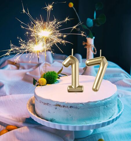 شموع عيد ميلاد وردية مقاس 2.35 بوصة مقاس 17 و71، عدد 17 من شموع الكيك للأولاد والبنات وحفلات أعياد الميلاد والحفلات ذات الطابع الشخصي in Kuwait