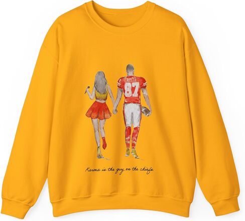 Travis Kelce Taylor Football Sweatshirt Number 87 Karma is the guy on the chiefs in Saudi Arabia