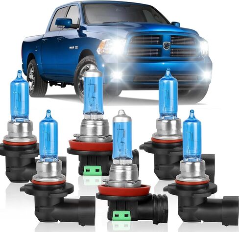 Fit For Toyota 4Runner 2011-2020 High Performance Halogen Headlight Bulbs: 9005 High Beam & H11 Low Beam & H11 Fog light Combo, 5000K Super Bright White Light, Plug and Play, Pack of 6 in Saudi Arabia