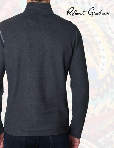 روبرت جراهام للرجال Germano بأكمام طويلة 1/4-ZIP سولوفر سترة in Saudi Arabia