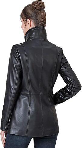 BGSD Women Kara Lambskin Leather Scuba Jacket (Also available in Plus Size & Petite) in Saudi Arabia