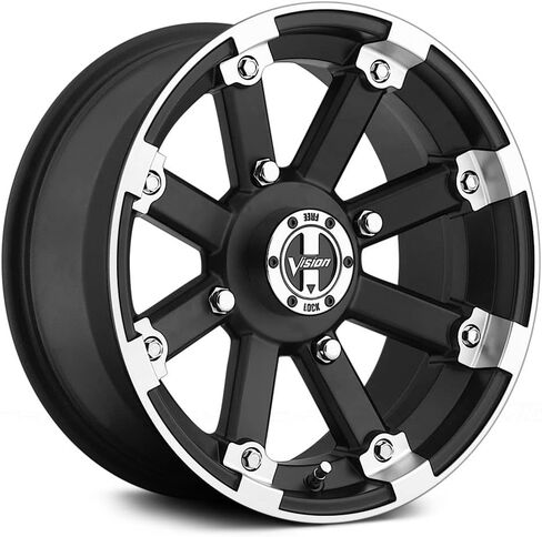 Vision 393 Lockout ATV/UTV 15x8 4x110-10mm Black/Machined Wheel Rim 15" Inch in Kuwait