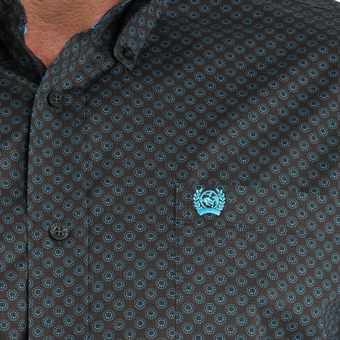 Cinch Men's Charcoal Print Long Sleeve Button Down Western Shirt in Saudi Arabia