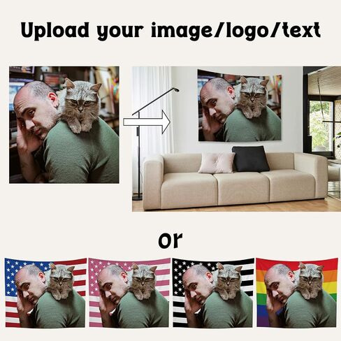Hxkifhgm نسيج مخصص 29 × 37 بوصة نسيج العلم الأمريكي الشخصي، خلفية صورة مخصصة لغرفة النوم وغرفة المعيشة ديكور المنزل (اللون 3) in Saudi Arabia
