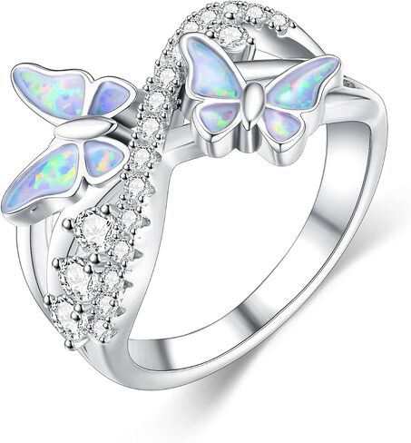 PROESS Butterfly Ring 925 Sterling Silver Butterfly Ring Engagement Promise Rings for Women Jewelry in Saudi Arabia