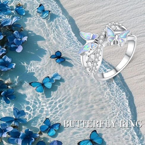 PROESS Butterfly Ring 925 Sterling Silver Butterfly Ring Engagement Promise Rings for Women Jewelry in Saudi Arabia