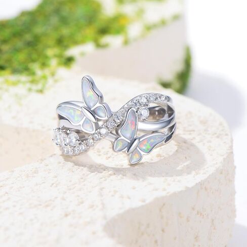 PROESS Butterfly Ring 925 Sterling Silver Butterfly Ring Engagement Promise Rings for Women Jewelry in Saudi Arabia