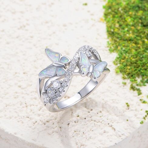 PROESS Butterfly Ring 925 Sterling Silver Butterfly Ring Engagement Promise Rings for Women Jewelry in Saudi Arabia