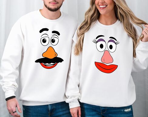 Mr Potato and Mrs Potato Thanksgiving Shirt Sweatshirt Hoodie - Matching Thanksgiving Funny Potato Face Couple Shirt, Cute Couples Tshirt, Fall Family Matching Sweater, Shirts for Husband and Wife in Saudi Arabia
