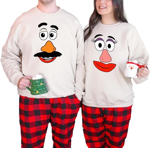 Mr Potato and Mrs Potato Thanksgiving Shirt Sweatshirt Hoodie - Matching Thanksgiving Funny Potato Face Couple Shirt, Cute Couples Tshirt, Fall Family Matching Sweater, Shirts for Husband and Wife in Saudi Arabia