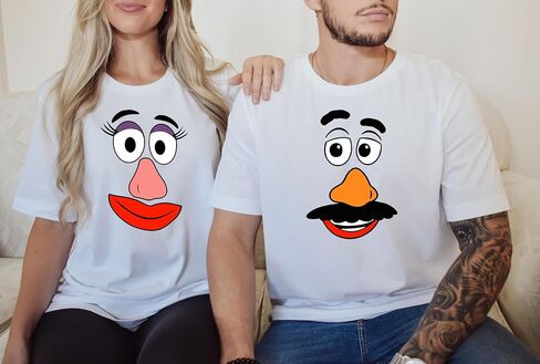 Mr Potato and Mrs Potato Thanksgiving Shirt Sweatshirt Hoodie - Matching Thanksgiving Funny Potato Face Couple Shirt, Cute Couples Tshirt, Fall Family Matching Sweater, Shirts for Husband and Wife in Saudi Arabia