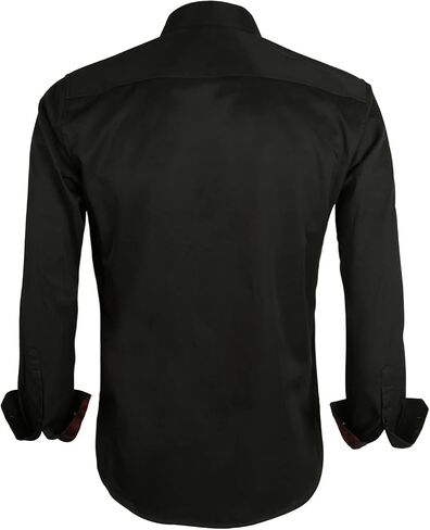 Men's Business Slim Fit Dress Shirt Long Sleeve Patchwork Button-Down Shirt in Saudi Arabia