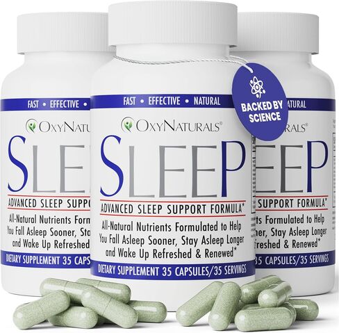 Sleep All-Natural Formula to Help You Relax, Quickly Fall Asleep, Stay Asleep Longer and Awake Refreshed and Renewed - 30 Servings in Saudi Arabia
