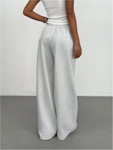 SOLY HUX Women's Drawstring Baggy Sweatpants Elastic Waist Wide Leg Casual Pants in Saudi Arabia