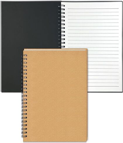 GINMLYDA Small Spiral Notebook 12Pack, 120 Lined Pages 8.25x5.50 Inches Spiral Journal Kraft Cover Notebooks & Writing Pads for School Home Office Aesthetic Sketch Drawing Note in Kuwait