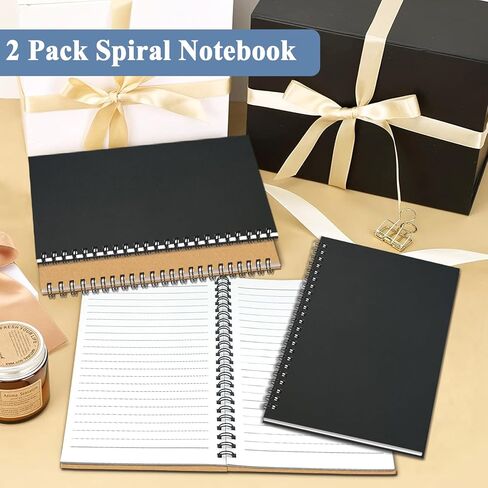 GINMLYDA Small Spiral Notebook 12Pack, 120 Lined Pages 8.25x5.50 Inches Spiral Journal Kraft Cover Notebooks & Writing Pads for School Home Office Aesthetic Sketch Drawing Note in Kuwait