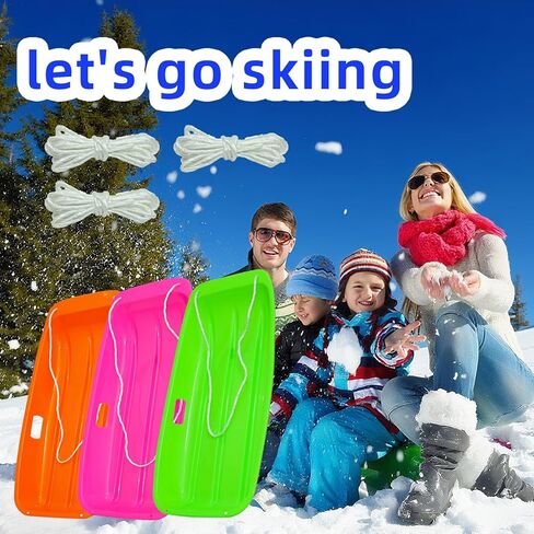 زلاجات ثلجية للأطفال البالغين، زلاجات ثلجية مقاومة للتزحلق مع حبل سحب ومقابض، زلاجات رملية مرنة مع حبل سحب لراكبين 1-2، زلاجات تزحلق على الجليد في فصل الشتاء in Kuwait