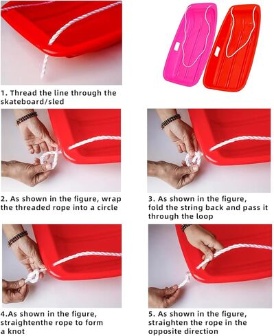 زلاجات ثلجية للأطفال البالغين، زلاجات ثلجية مقاومة للتزحلق مع حبل سحب ومقابض، زلاجات رملية مرنة مع حبل سحب لراكبين 1-2، زلاجات تزحلق على الجليد في فصل الشتاء in Kuwait