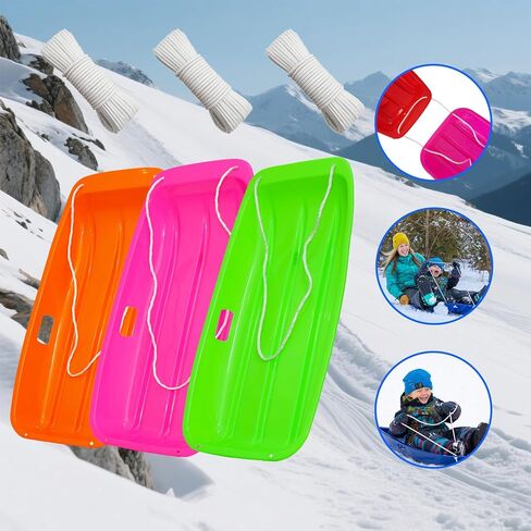 زلاجات ثلجية للأطفال البالغين، زلاجات ثلجية مقاومة للتزحلق مع حبل سحب ومقابض، زلاجات رملية مرنة مع حبل سحب لراكبين 1-2، زلاجات تزحلق على الجليد في فصل الشتاء in Kuwait