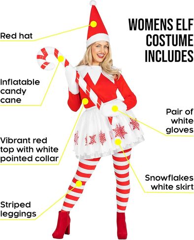 Morph Womens Elf Costume Adult Santa Helper Outfit Holiday Christmas Elf Costume for Women in Saudi Arabia