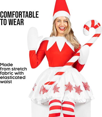 Morph Womens Elf Costume Adult Santa Helper Outfit Holiday Christmas Elf Costume for Women in Saudi Arabia