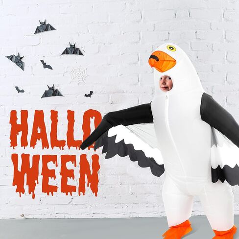 Inflatable Seagull Costume for Adult Bird Blow up Costume Outfit Funny Animal Halloween Cosplay Suit for Men Women in Saudi Arabia