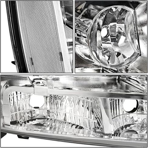 Headlight Assembly Pair for 2007-2014 Chevy Tahoe Suburban, 07-13 Avalanche Head lights Headlamp Replacement Driver Passenger Side, Chrome Housing Clear in Saudi Arabia