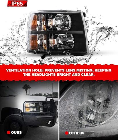 Torchbeam Clear Housing Headlights Headlamps Assembly Set for 07-13 Silverado 1500, 07-14 Silverado 2500 HD/3500 HD, 07 Silverado 2500 HD/3500 Classic Clear Lens Clear Reflector Headlights Pair in Saudi Arabia