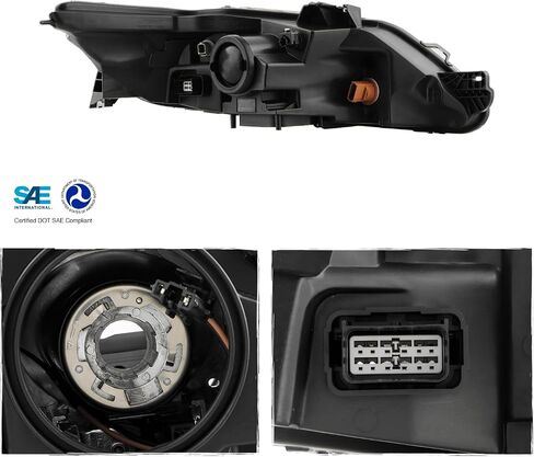 AKKON - Fit 2010 2011 2012 Ford Taurus 10-12 SE SEL Halogen Headlights Headlamp OE Style Driver Passenger Side Black Housing Direct Replacement in Saudi Arabia
