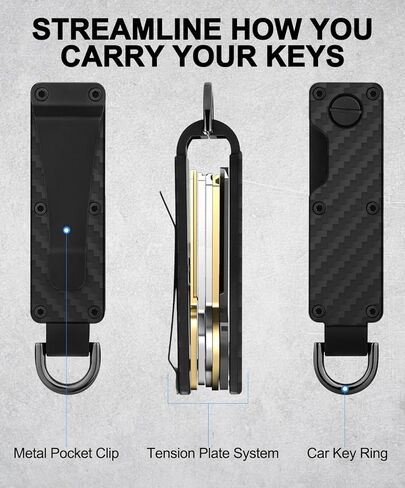 منظم المفاتيح الرجالي - حامل مفاتيح معدني مدمج | حامل مفاتيح مبتكر بسيط | سلسلة مفاتيح ذكية تؤمن 1-5 مفاتيح in Kuwait