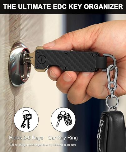 منظم المفاتيح الرجالي - حامل مفاتيح معدني مدمج | حامل مفاتيح مبتكر بسيط | سلسلة مفاتيح ذكية تؤمن 1-5 مفاتيح in Kuwait