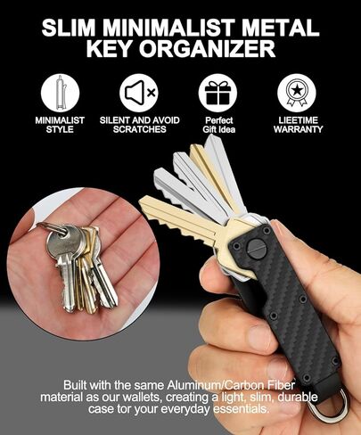 منظم المفاتيح الرجالي - حامل مفاتيح معدني مدمج | حامل مفاتيح مبتكر بسيط | سلسلة مفاتيح ذكية تؤمن 1-5 مفاتيح in Kuwait