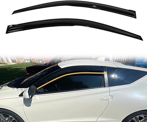Tape on Window Visor Deflectors, Compatible with 2011-2016 Honda CR-Z, Acrylic Smoke Tinted Slim Style Window Rain Guards, Sun Wind Side Vent Visor Set, 2 Pieces in Saudi Arabia