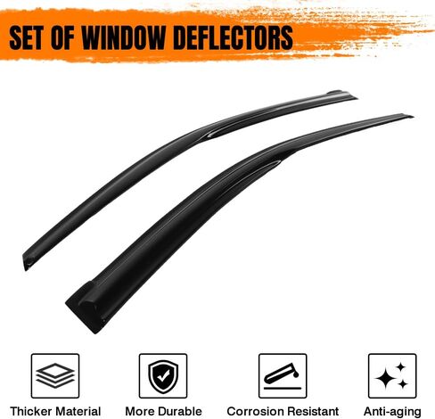 Tape on Window Visor Deflectors, Compatible with 2011-2016 Honda CR-Z, Acrylic Smoke Tinted Slim Style Window Rain Guards, Sun Wind Side Vent Visor Set, 2 Pieces in Saudi Arabia