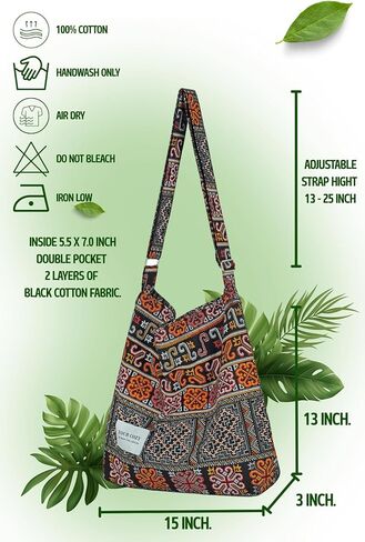 Your Cozy Women's Retro Large Size Cotton Shoulder Bag Hobo Crossbody Handbag Casual Tote For Shopping and Travel in Kuwait