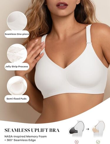 COMFELIE Women Wirefree Bra for Women Deep V Neck Everyday Bras Comfortable Wireless Brassiere in Kuwait